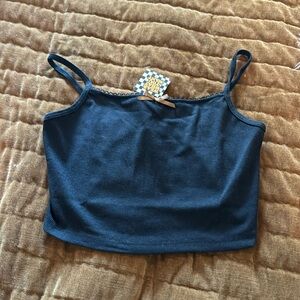 NWT dressed in Lala LOML black cami bow top M